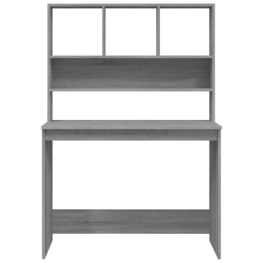 vidaXL Γραφείο με Ράφια Γκρι Sonoma 102x45x148cm Επεξεργασμένο Ξύλο 1 τεμ.