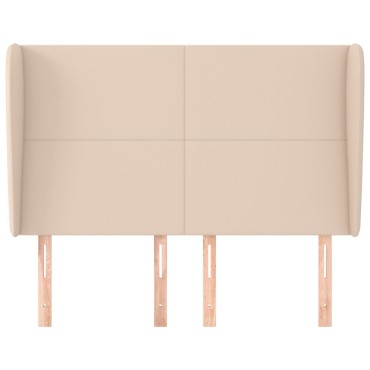 vidaXL Κεφαλάρι με Πτερύγια Καπουτσίνο 147x23x118/128cm Συνθ. Δέρμα 1 τεμ.