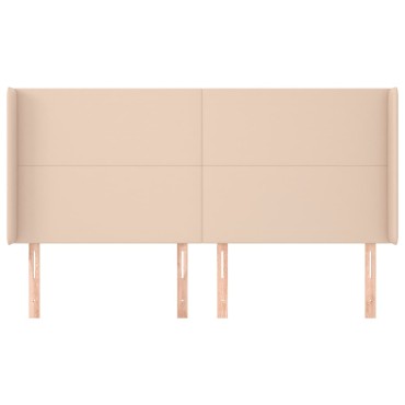 vidaXL Κεφαλάρι με Πτερύγια Καπουτσίνο 203x16x118/128cm Συνθ. Δέρμα 1 τεμ.