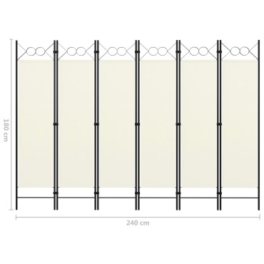 vidaXL Διαχωριστικό Δωματίου με 6 Πάνελ Λευκό 240x180cm 1 τεμ.