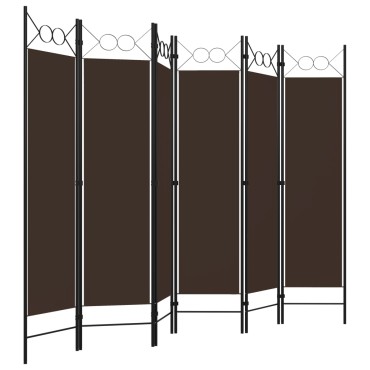 vidaXL Διαχωριστικό Δωματίου με 6 Πάνελ Καφέ 240x180cm 1 τεμ.