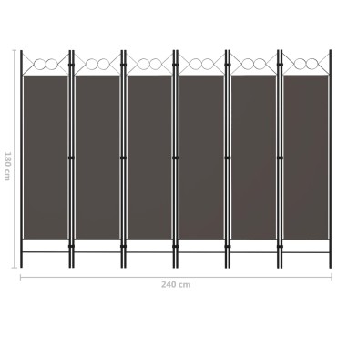 vidaXL Διαχωριστικό Δωματίου με 6 Πάνελ Ανθρακί 240x180cm 1 τεμ.