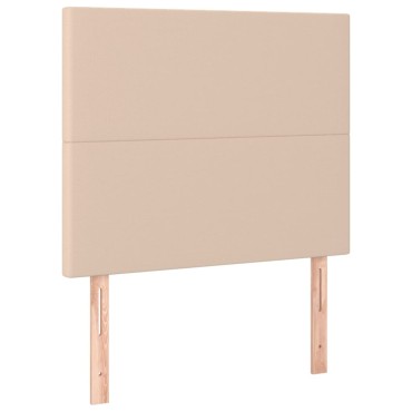 vidaXL Κρεβάτι Boxspring Στρώμα&LED Καπουτσίνο 120x200 εκ. Συνθ. Δέρμα