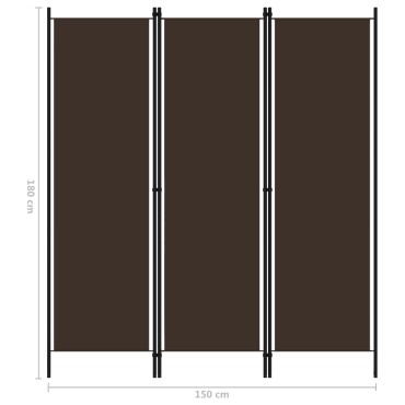 vidaXL Διαχωριστικό Δωματίου με 3 Πάνελ Καφέ 150x180cm 1 τεμ.