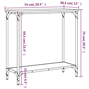 vidaXL Τραπέζι Κονσόλα Μαύρο 75x30,5x75cm από Επεξεργασμένο Ξύλο 1 τεμ.