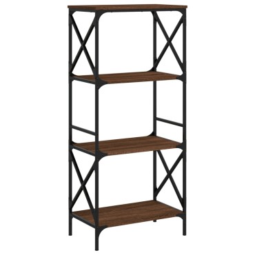 vidaXL Βιβλιοθήκη 4 Επιπέδων Καφέ Δρυς 59x35x132cm Επεξεργ. Ξύλο 1 τεμ.