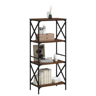 vidaXL Βιβλιοθήκη 4 Επιπέδων Καφέ Δρυς 59x35x132cm Επεξεργ. Ξύλο 1 τεμ.