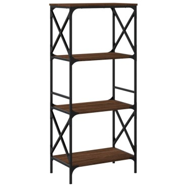 vidaXL Βιβλιοθήκη 4 Επιπέδων Καφέ Δρυς 59x35x132cm Επεξεργ. Ξύλο 1 τεμ.