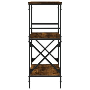 vidaXL Βιβλιοθήκη 3 Επιπέδων Καπνιστή Δρυς 59x35x90,5cm Επεξεργ. Ξύλο 1 τεμ.