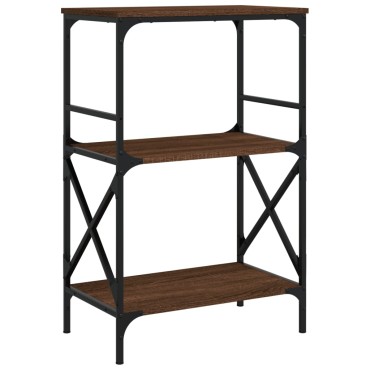 vidaXL Βιβλιοθήκη 3 Επιπέδων Καφέ Δρυς 59x35x90,5cm Επεξεργ. Ξύλο 1 τεμ.