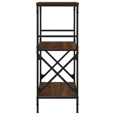 vidaXL Βιβλιοθήκη 3 Επιπέδων Καφέ Δρυς 59x35x90,5cm Επεξεργ. Ξύλο 1 τεμ.
