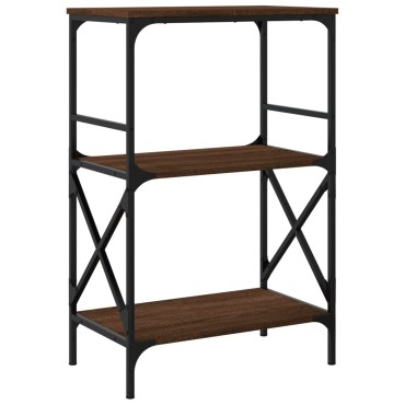 vidaXL Βιβλιοθήκη 3 Επιπέδων Καφέ Δρυς 59x35x90,5cm Επεξεργ. Ξύλο 1 τεμ.
