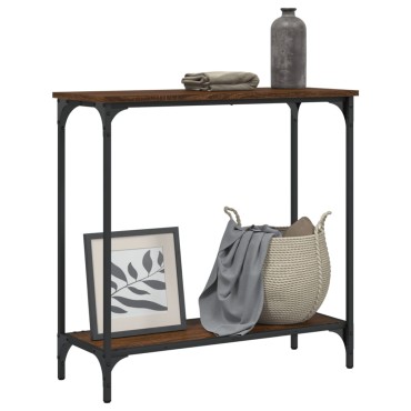 vidaXL Τραπέζι Κονσόλα Καφέ Δρυς 75x30,5x75cm από Επεξεργ. Ξύλο 1 τεμ.