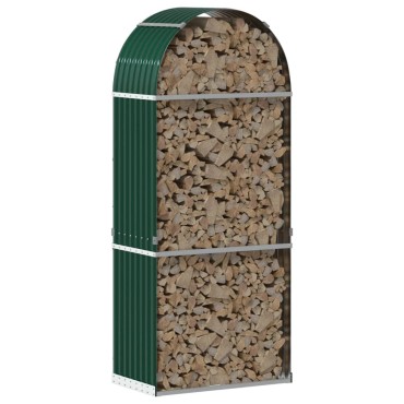 vidaXL Ξυλοθήκη Πράσινη 80 x 45 x 190 εκ. από Γαλβανισμένο Ατσάλι