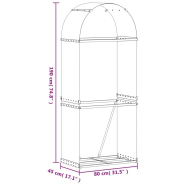 vidaXL Ξυλοθήκη Πράσινη 80 x 45 x 190 εκ. από Γαλβανισμένο Ατσάλι