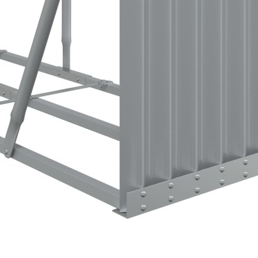 vidaXL Ξυλοθήκη Αν. Γκρι 300x45x100 εκ. από Γαλβανισμένο Ατσάλι