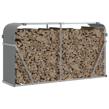 vidaXL Ξυλοθήκη Αν. Γκρι 180 x 45 x 100 εκ. από Γαλβανισμένο Ατσάλι