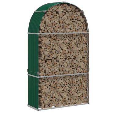 vidaXL Ξυλοθήκη Πράσινη 120 x 45 x 210 εκ. από Γαλβανισμένο Ατσάλι