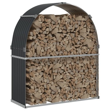 vidaXL Ξυλοθήκη Ανθρακί 120x45x140 εκ. από Γαλβανισμένο Ατσάλι