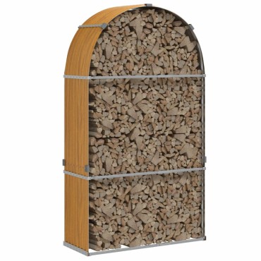 vidaXL Ξυλοθήκη Αν. Καφέ 120x45x210 εκ. από Γαλβανισμένο Ατσάλι