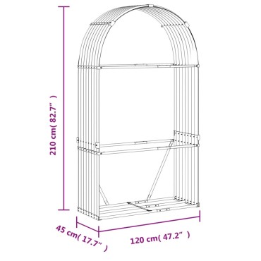 vidaXL Ξυλοθήκη Αν. Καφέ 120x45x210 εκ. από Γαλβανισμένο Ατσάλι