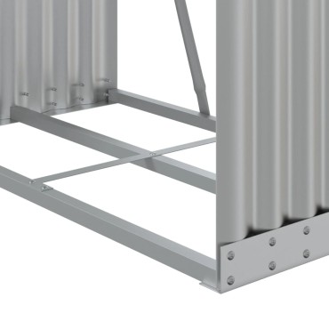 vidaXL Ξυλοθήκη Ασημί 80x45x120 εκ. από Γαλβανισμένο Ατσάλι