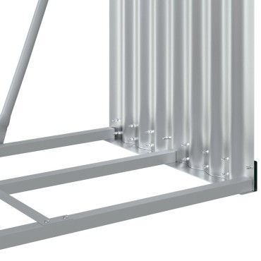 vidaXL Ξυλοθήκη Ασημί 80x45x120 εκ. από Γαλβανισμένο Ατσάλι