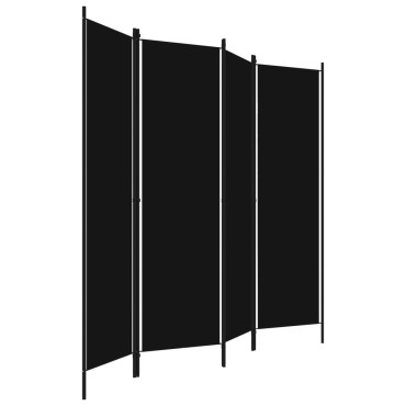 vidaXL Διαχωριστικό Δωματίου με 4 Πάνελ Μαύρο 200x180cm 1 τεμ.
