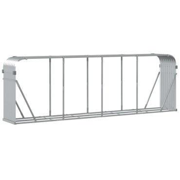 vidaXL Ξυλοθήκη Ασημί 300x45x100 εκ. από Γαλβανισμένο Ατσάλι