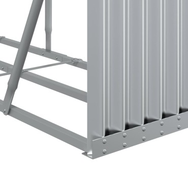 vidaXL Ξυλοθήκη Ασημί 300x45x100 εκ. από Γαλβανισμένο Ατσάλι