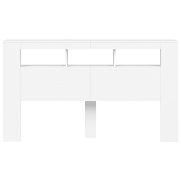vidaXL Κεφαλάρι Κρεβατιού με LED Λευκό 180x18,5x103,5cm Επεξεργ. Ξύλο 1 τεμ.