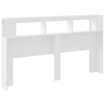 vidaXL Κεφαλάρι Κρεβατιού με LED Λευκό 180x18,5x103,5cm Επεξεργ. Ξύλο 1 τεμ.