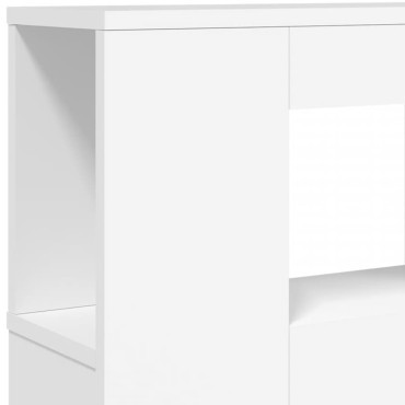 vidaXL Κεφαλάρι Κρεβατιού με LED Λευκό 180x18,5x103,5cm Επεξεργ. Ξύλο 1 τεμ.