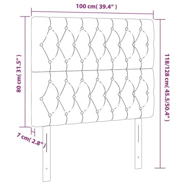 vidaXL Κεφαλάρια Κρεβατιού 2 τεμ. Σκ. Καφέ 100x7x78/88cm Υφασμάτινο