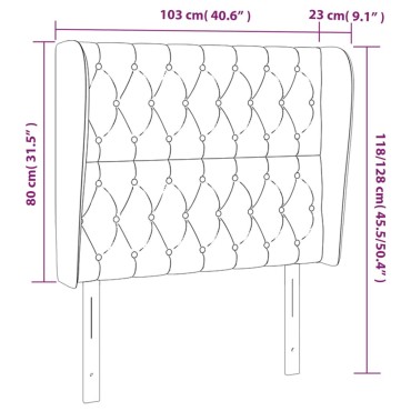 vidaXL Κεφαλάρι με Πτερύγια Σκούρο Καφέ 103x23x118/128cm Υφασμάτινο 1 τεμ.