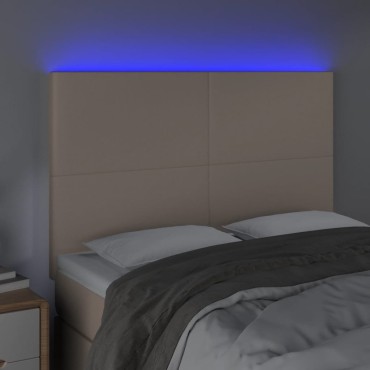 vidaXL Κεφαλάρι Κρεβατιού LED Καπουτσίνο 144x5x118/128 εκ 1 τεμ.