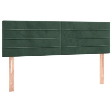 vidaXL Κρεβάτι Boxspring με Στρώμα Σκούρο Πράσινο 140x200εκ. Βελούδινο
