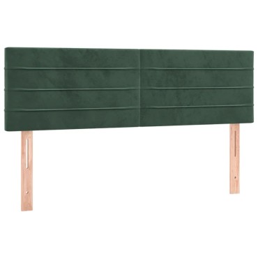 vidaXL Κρεβάτι Boxspring με Στρώμα Σκούρο Πράσινο 140x200εκ. Βελούδινο