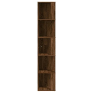vidaXL Γωνιακό Έπιπλο Καφέ δρυς 33x33x164,5cm από Επεξεργ. Ξύλο