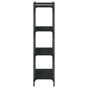 vidaXL Βιβλιοθήκη 4 Επιπέδων Μαύρη 80x30x120cm Επεξεργασμένο Ξύλο 1 τεμ.