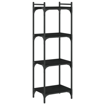 vidaXL Βιβλιοθήκη 4 Επιπέδων Μαύρη 40x30x120cm από Επεξεργ. Ξύλο 1 τεμ.