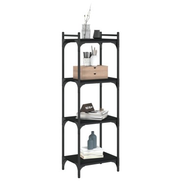 vidaXL Βιβλιοθήκη 4 Επιπέδων Μαύρη 40x30x120cm από Επεξεργ. Ξύλο 1 τεμ.