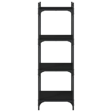 vidaXL Βιβλιοθήκη 4 Επιπέδων Μαύρη 40x30x120cm από Επεξεργ. Ξύλο 1 τεμ.