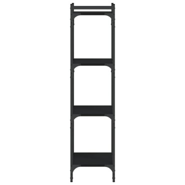 vidaXL Βιβλιοθήκη 4 Επιπέδων Μαύρη 40x30x120cm από Επεξεργ. Ξύλο 1 τεμ.
