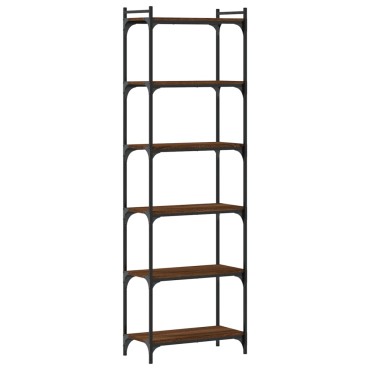 vidaXL Βιβλιοθήκη 6 Επιπέδων Καφέ Δρυς 60x30x188cm Επεξεργ. Ξύλο 1 τεμ.