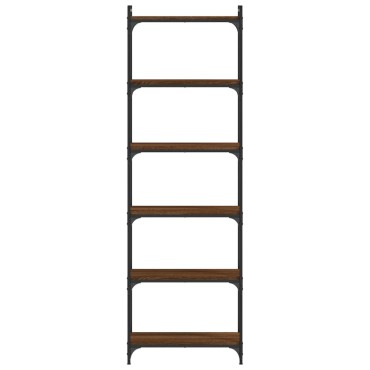 vidaXL Βιβλιοθήκη 6 Επιπέδων Καφέ Δρυς 60x30x188cm Επεξεργ. Ξύλο 1 τεμ.