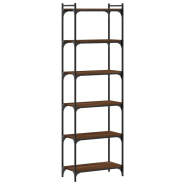 vidaXL Βιβλιοθήκη 6 Επιπέδων Καφέ Δρυς 60x30x188cm Επεξεργ. Ξύλο 1 τεμ.