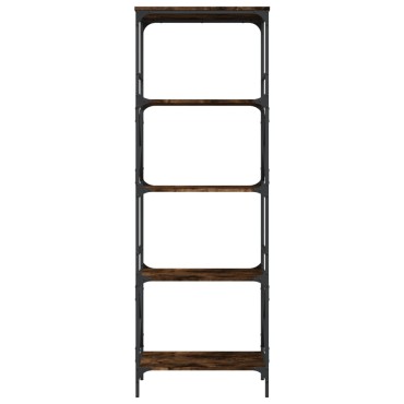 vidaXL Βιβλιοθήκη 5 Επιπέδων Καπνιστή Δρυς 59x35x171cm Επεξεργ. Ξύλο 1 τεμ.