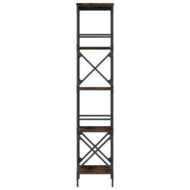 vidaXL Βιβλιοθήκη 5 Επιπέδων Καπνιστή Δρυς 59x35x171cm Επεξεργ. Ξύλο 1 τεμ.
