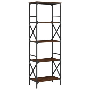 vidaXL Βιβλιοθήκη 5 Επιπέδων Καφέ Δρυς 59x35x171cm Επεξεργ. Ξύλο 1 τεμ.